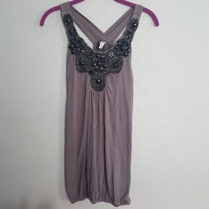 Studio Y gray embellished top